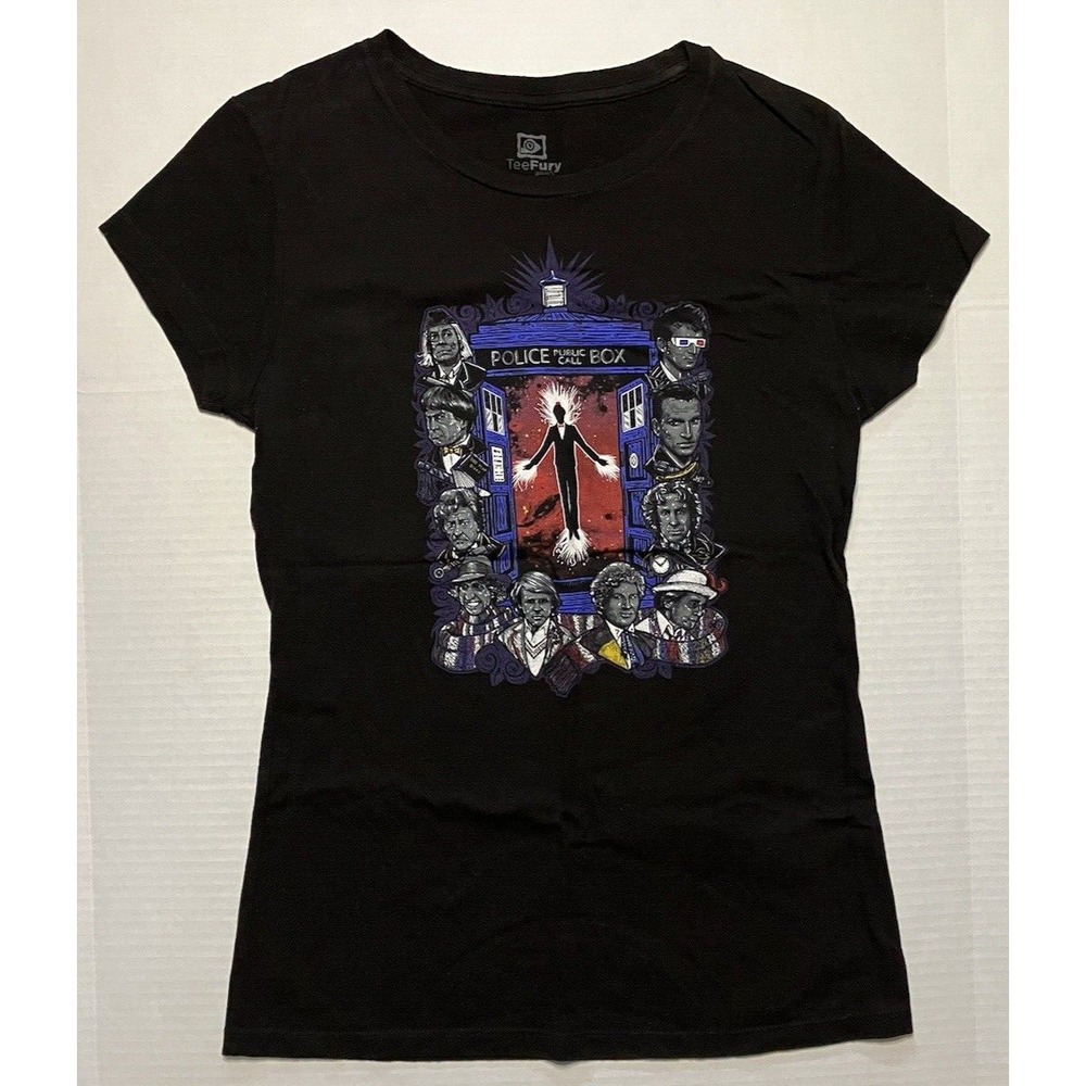 Doctor Who T Shirt Tee Tardis 11 Doctors Limited Run Shirt Womens Large